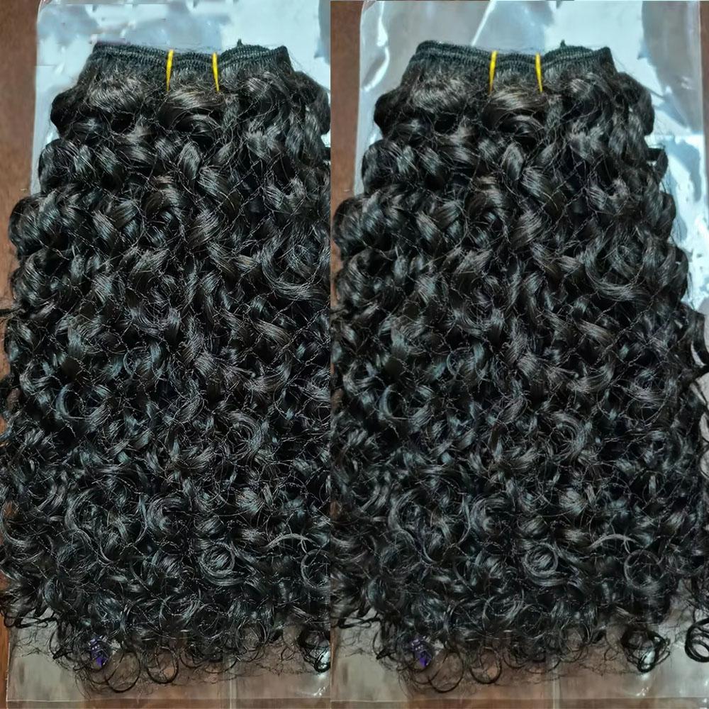 Lemoda Deep Afro Pixie Burmese Curly 100% Unprocessed Raw Human Hair Extensions Top Qanlity Hair Weave Bundles Full and Thick