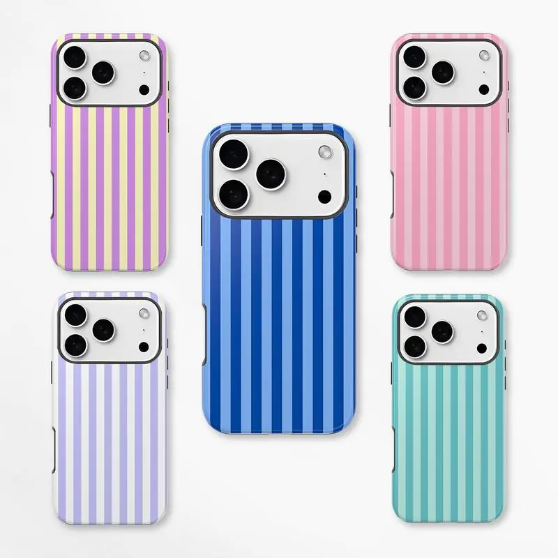 Custom Stylish Touch Stripes 2-in-1 Phone Case, Soft Hard Dual Layer Shell, Compatible with iPhone 17, 16 Pro Max, 15, 14, 13, 12 Pro Max, 11, XR, X, XS, 8, 7, 6, 6S Plus