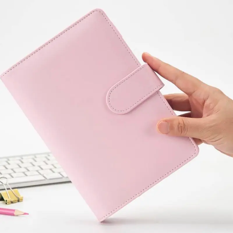 Pink A6 Ring Money Binder with Finders Includes Envelopes Lined Paper Budget Expense Paper Stick Notes and 4 Cash Envelopes for Coupon Invoices Cash Notes Receipts and Other Items