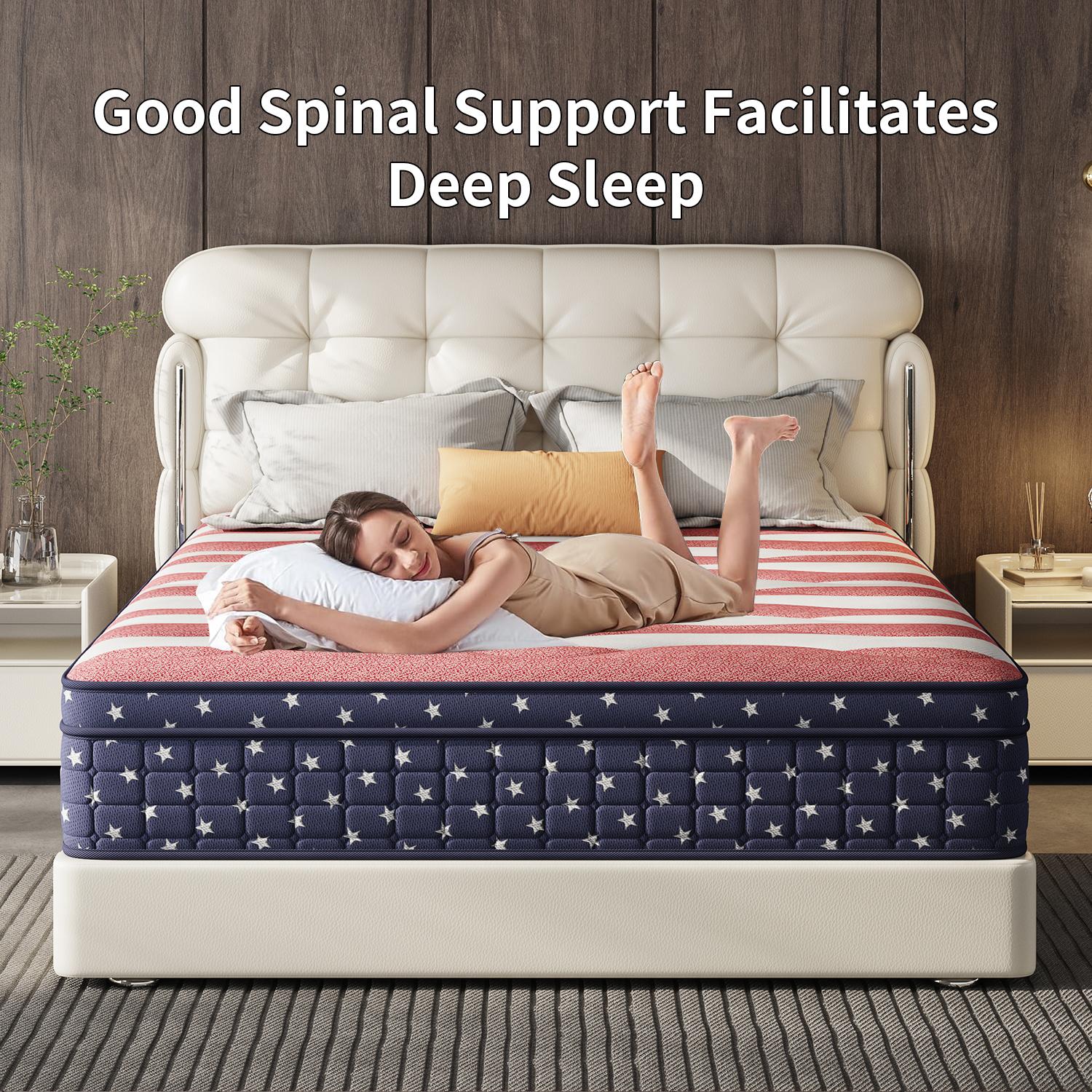 【evlwzl】10/12 Inch Twin, Full, Queen, King Mattress Memory Foam And Spring, Hybrid MattressMedium Firmness, Lumbar Support, For Home Rooms Hotels, Boxed Halloween ChristmasGift Furniture Ergonomic queen size mattress Interior Modern