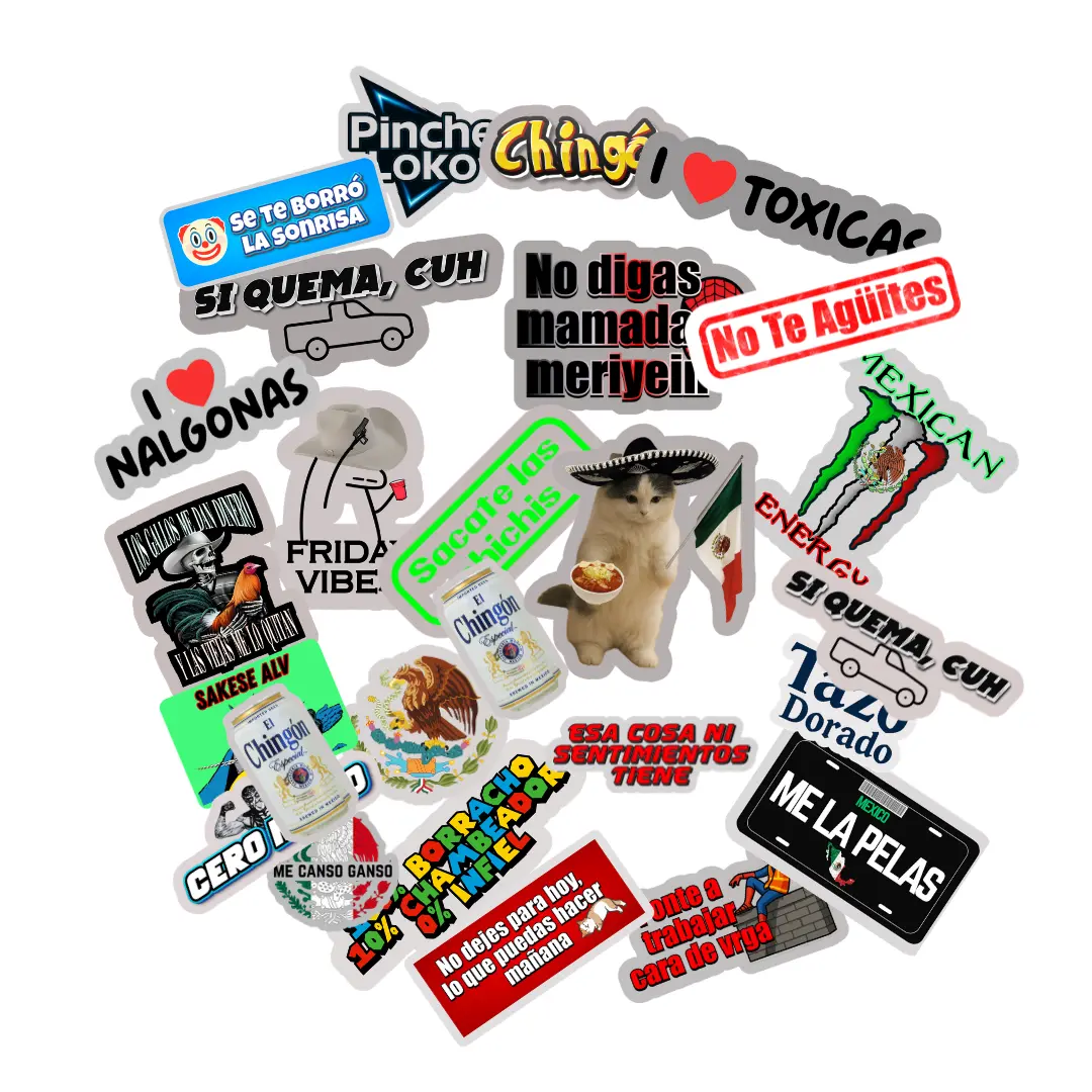 2026 Edition Stickers Funny Phrases Bromas y Dichos en Español for Helmets Tool Boxes & Car Bumpers Waterproof Scratch-Resistant UV-Protected Vinyl Stickers Made in USA