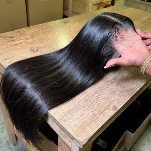 Straight 13x6 HD Lace Frontal Wig Human Hair 180% 250% Density Brazilian Human Hair Lace Front Wigs For Black Women Pre Plucked
