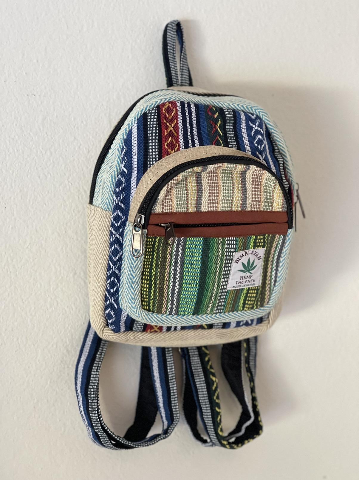 Mini himalayan pure Hemp+cotton backpack THC Free