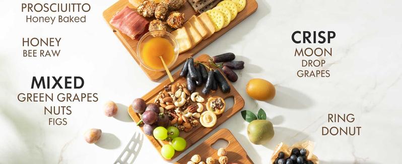 Astercook 4-Piece Bamboo Cutting Board Set with Holder Composite Side Cutting Board for Kitchen Use Chopping Kitchen Knives