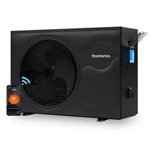 65000 BTU Electric Inverter Pool Heater For Inground Pools 20000 Gallon Swimming Pool Heat Pump Above Ground Pool Heater Heating Cooling WiFi Control Schedule 220V