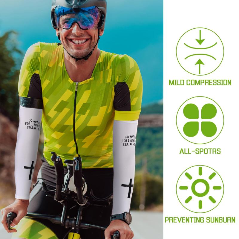 6 Pairs Easter Faith Cross Arm Sleeve Christian Cooling Arm Sleeves  Bible Verses Arm Sleeves for Men Women Football Basketball Baseball Running Cycling Summer Outdoor Activities Protection Arms Easte Basket Stuffer
