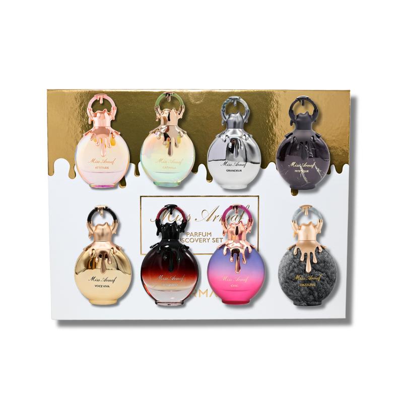 Miss Armaf Perfume Discovery Set for Women – 8-Piece Miniature Eau De Parfum Collection | 0.17 Oz Each | Travel-Friendly, Gift-Ready Fragrance for Women