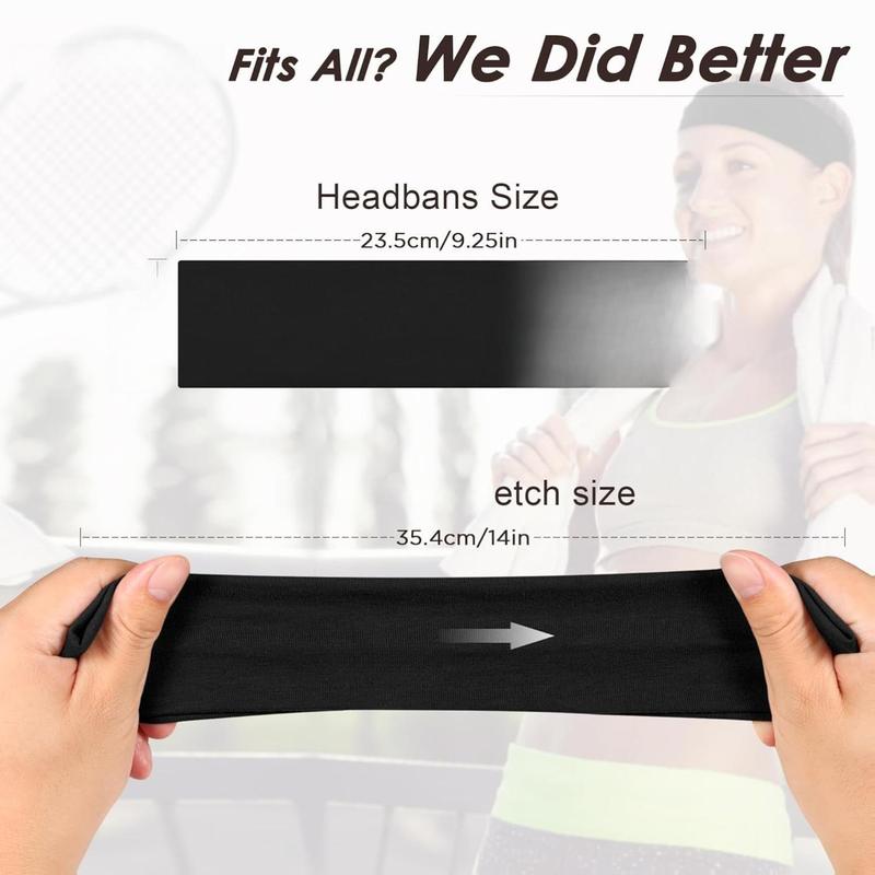 8 Pack Headbands for Women Non Slip - Stylish Sports Hair Bands for Women's Hair - Soft Cotton Cloth Stretchy Headbands for Women for Yoga, Outdoor Exercise Running