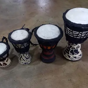 African Custom Made Drums with Intricate Patterns and Durable Construction for Authentic Drumming