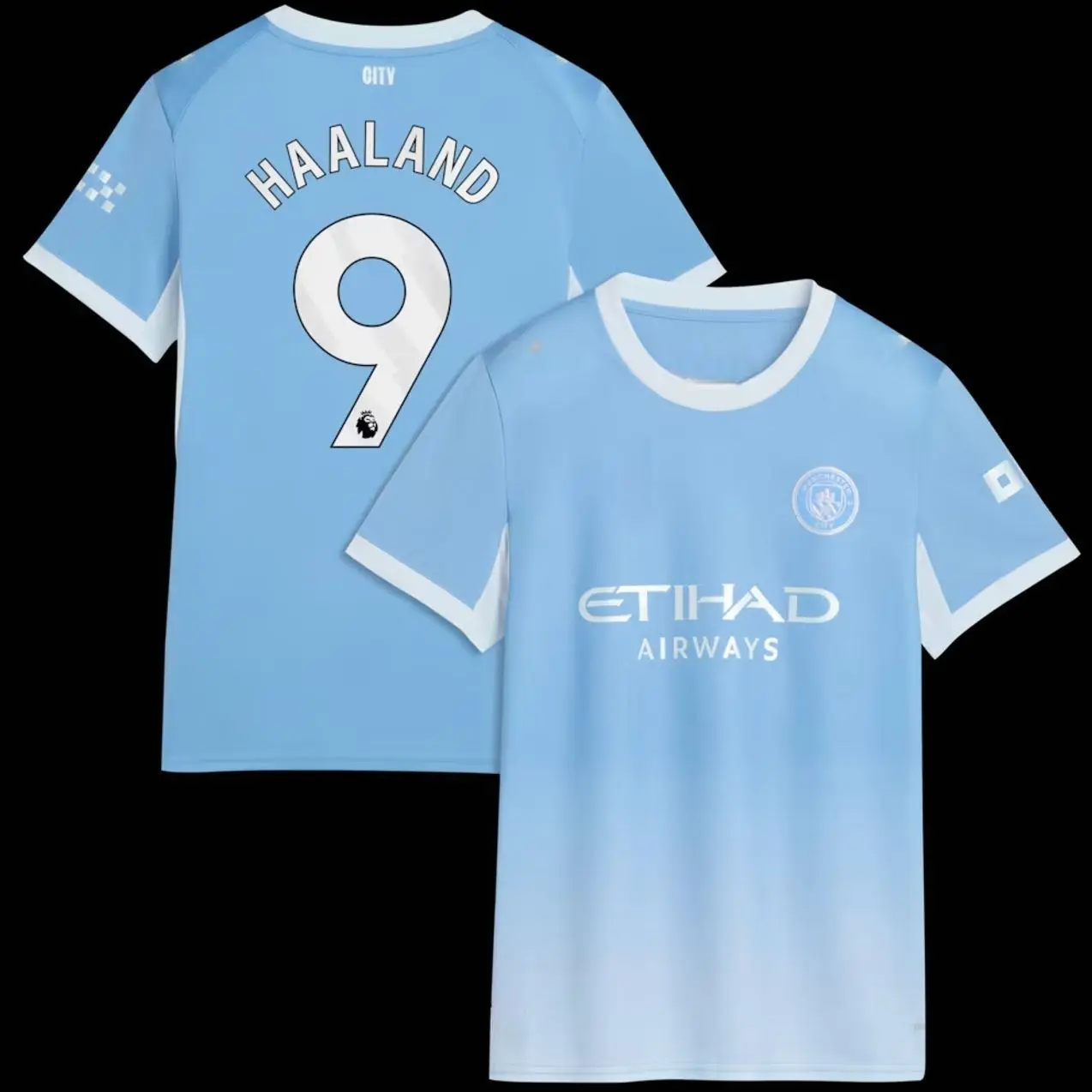 Unisex Premium Sky Blue Soccer Jersey Number 9 Haaland Athletic Sports  Premier League Man City