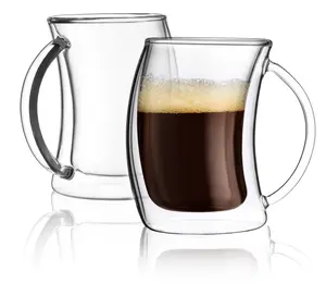 Caleo Double Wall Coffee Glasses, 10 oz