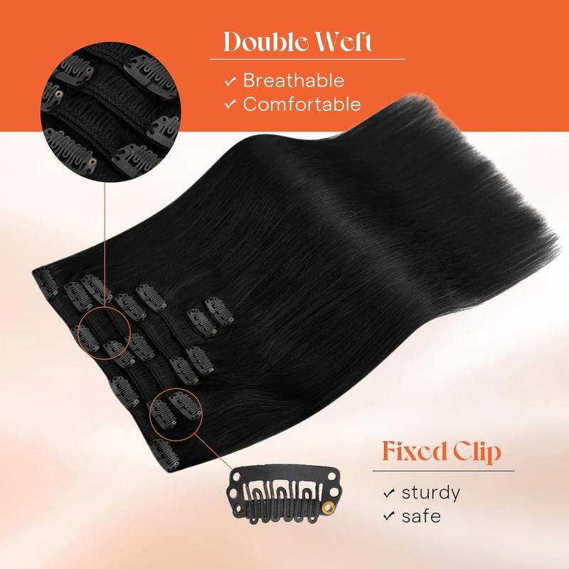 Sunny Hair Clip in Hair Extensions 12inch-24inch 7PCS Natural Straight 120G-135G"Weight for Daily,Occasions and Holiday Gifts for Women Hairpiece Holiday Hair kpop idols hair extensions #TikTokShopJumpstartSale