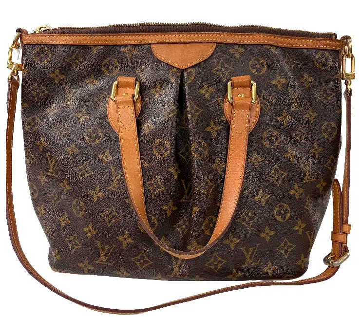 Pre-owned Louis Vuitton Monogram coated canvas with leather trim. Shoulder Bags Palermo handbag, Monogram coated canvas with leather trim.xb382