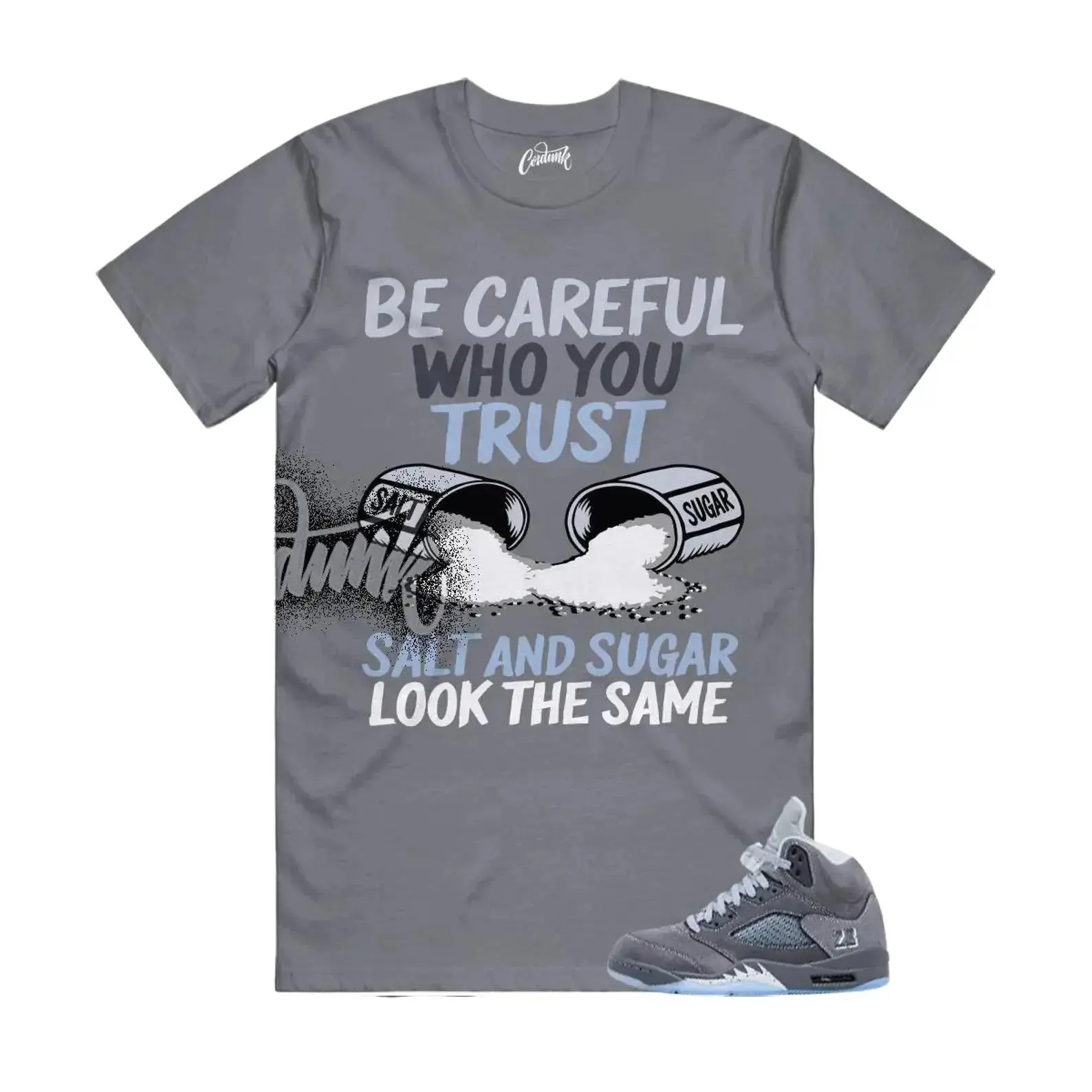 AJ5 Wolf Grey Matching Shirt, Salt and Sugar Look The Same Graphic Tee, Rap HipHop Unisex T-Shirt, Gift For Women and Men, Best Gift
