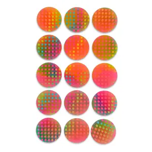 Silicone Mini Zen Dots, Neon, Textured Fidget Strips, 15 Pack