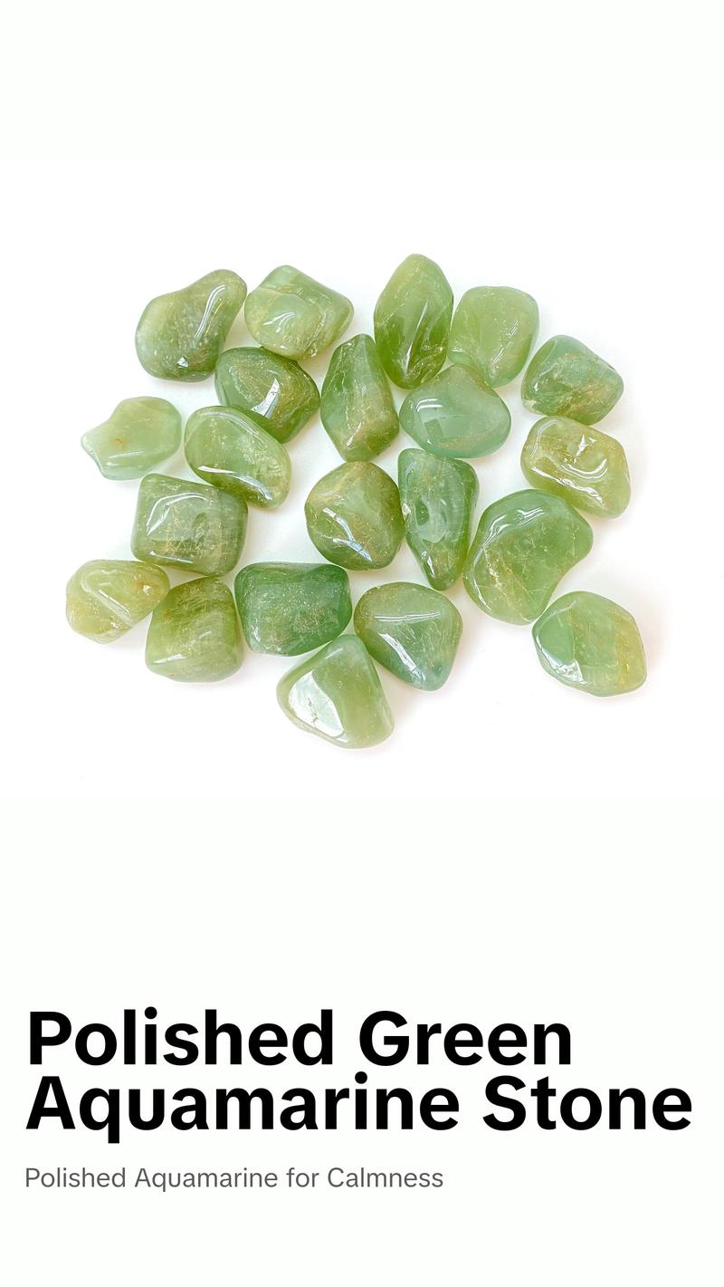 Green Aquamarine Tumbled Stone - Polished Aquamarine Crystal