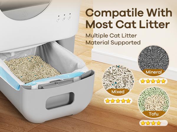 95L Automatic Self-Cleaning Cat Litter Box – App-Controlled, Safety Sensors, Removable Washable Liner, Includes 2 Rolls Garbage Bags 95L Automatic Self-Cleaning Cat Litter Box – App-Controlled, Safety Sensors, Removable Washable Liner, Includes 2 Rolls Garbage Bags