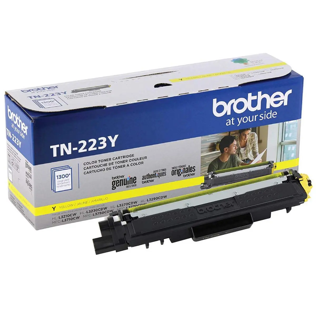 Genuine Brother TN223 Standard-Yield Yellow Toner Cartridge - 1300 Pages, Genuine Part, Compatible with Laser Printers, High-Yield Alternative Option