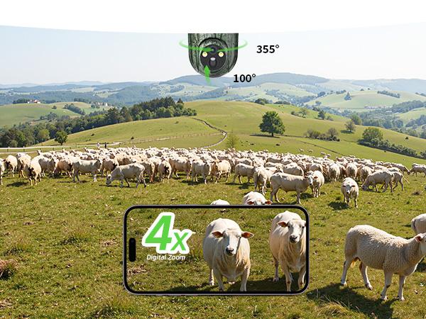 4G LTE Cellular Solar Powered Surveillance Security Camera CB84S – 2K HD Video 360° View, No WIFI, Remote APP Controlled, Motion Activated, Night Vision, Outdoor, 4G Data Card Included (Data refill is required)