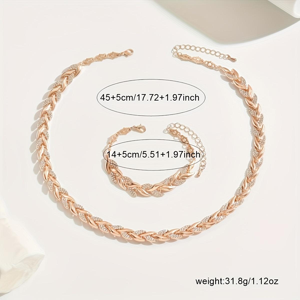1 Bracelet 1 Necklace Light Luxury Elegant Design Inlaid Glass Rhinestone Fish Tail Jewelry Set Suitable for Women's Autumn And Winter Banquet Daily Matching SpringStatements