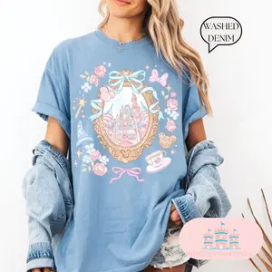 Coquette Bow Castle Shirt, Magic Kingdom Girly Girl Trip Shirt, World Birthday Girl, Fantasia Baby Tee