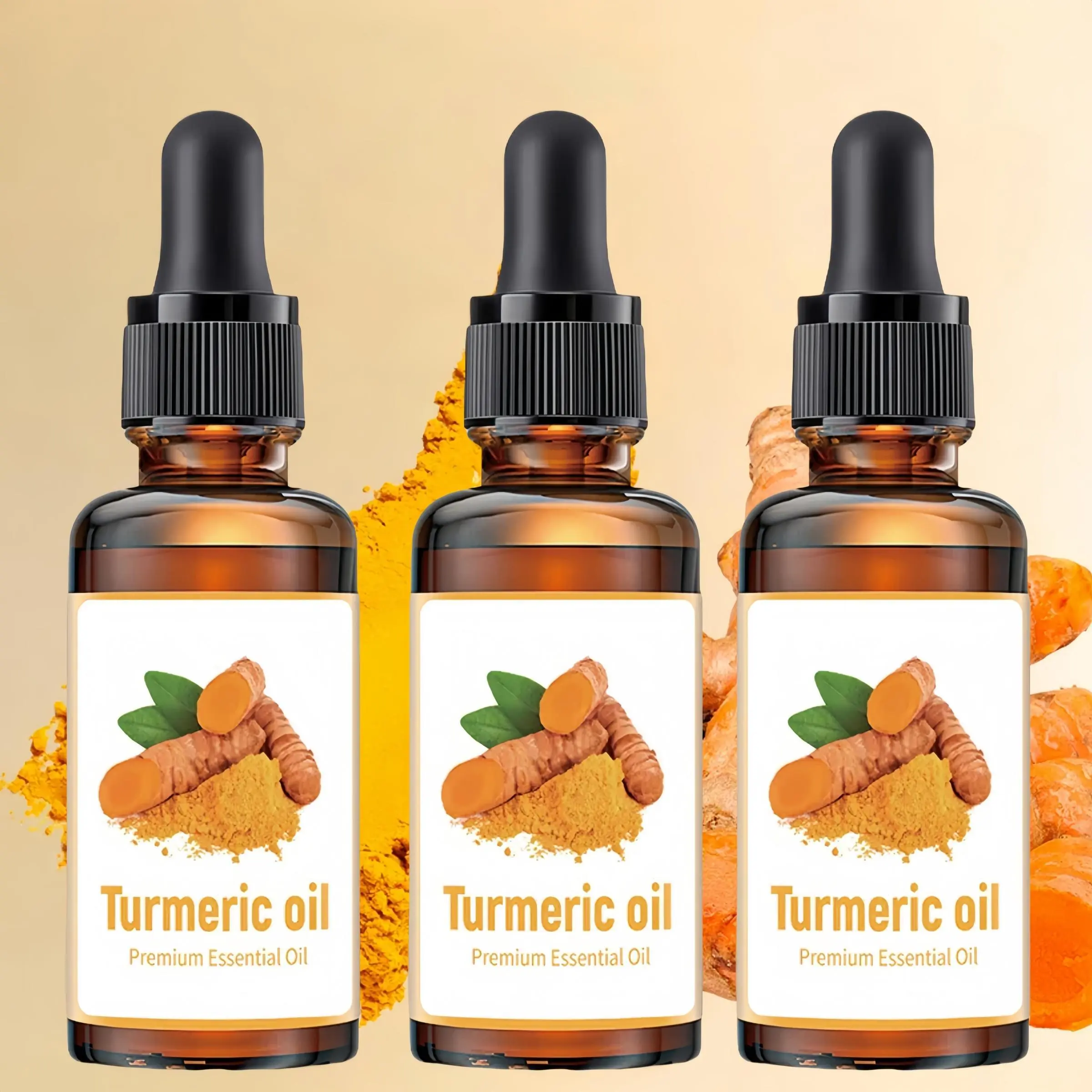 Natural Turmeric Facial Oil, 3 Counts/set Moisturizing Facial Oil, Daily Skincare Set for Women & Men, Skin Cosmetic Care Kit for All Skin Types, Body Oils, Body Oil Moisture, Premium Nourishing Oils, Hydrating, Hydrating Glow Oil, Luminous Oil