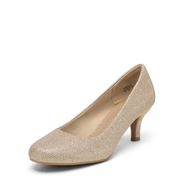 DREAM PAIRS Women's Classy Chic Sleek Medium Heel Pumps - Heeled Casual Footwear, Round Toe Walking Shoes