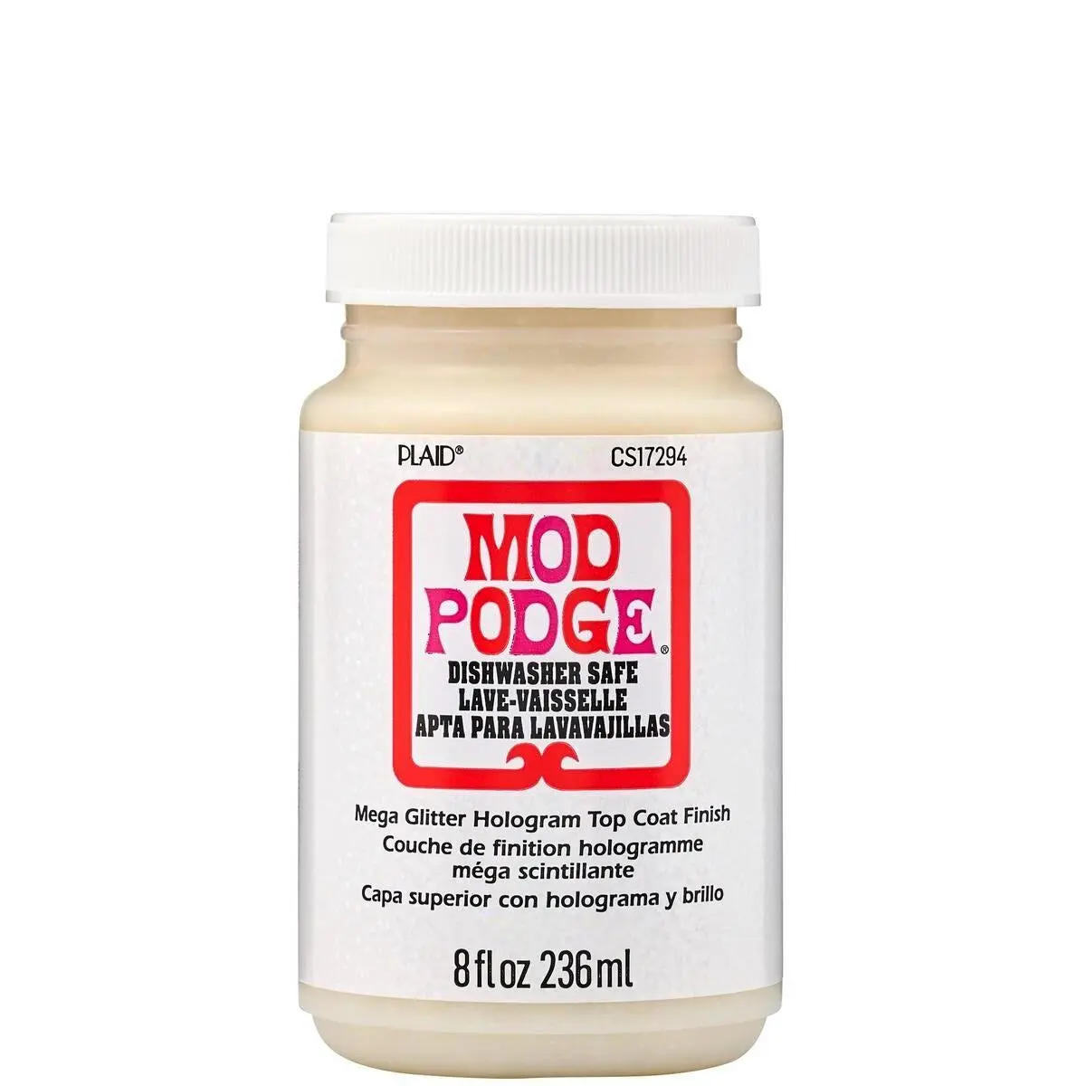 Mod Podge Glitter Mega Holographic Craft Adhesive - 8 oz - CS17294, Decorative DIY Glue for Home Craft Projects to Boost Creativity