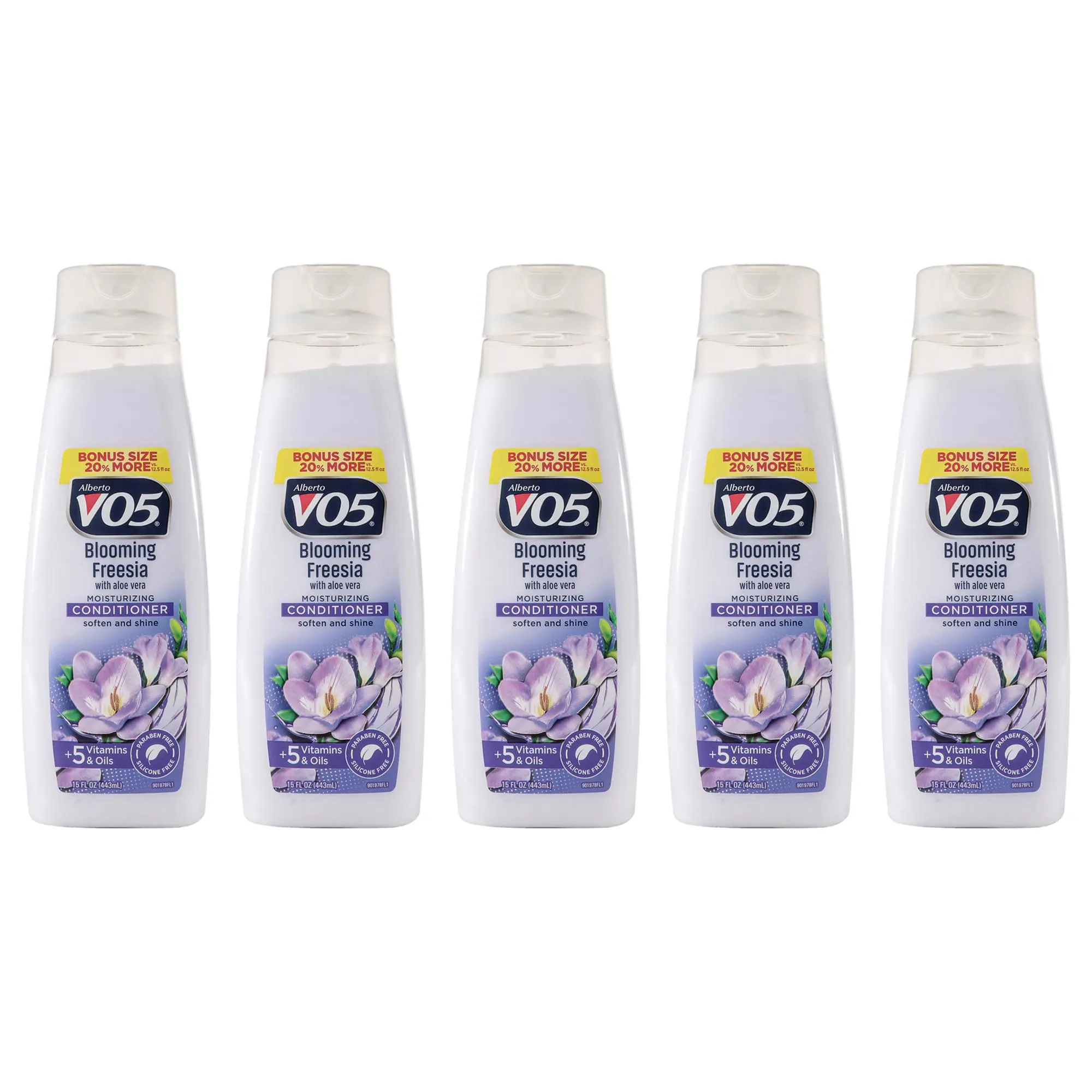 Moisturizing Blooming Freesia Conditioner by Alberto VO5 for Unisex - 15 oz Conditioner - Pack of 5