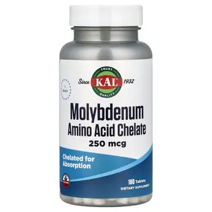 KAL Molybdenum Amino Acid Chelate, 250 mcg, 100 Tablets