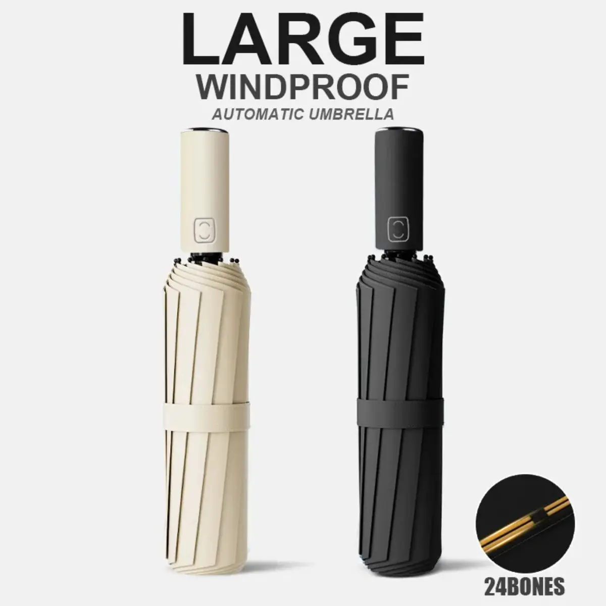 Automatic Auto Open Close Umbrella, 12 Ribs Windproof Water Proof Reverse Folding Compact Travel Umbrella, Large Double Size Strong UPF 50+ UV Protection for Men, Portable Gift for Home Supplies Use, Umbrellas For Rain, Reinforced Umbrella