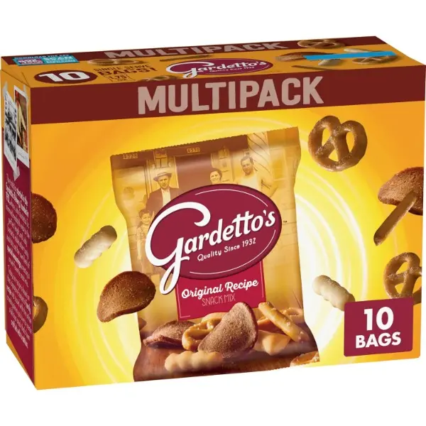 Original Recipe Crispy Savory Snacks Mix - Crunchy Breadsticks, Pretzels, Roasted Rye Chips, Crisps & Puffed Snacks, Kosher, Halal Certified, 10 Single Serve Individually Wrapped Bags, 17.5 oz Bulk Box for Back to School Haul, Road Trips, Game Day