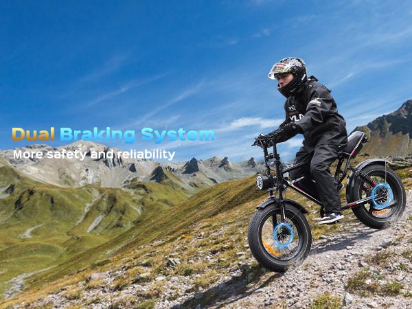 31MPH Electric Bikes 1500W Peak 20 Fat Tire E Bike with Powerful Motor 48V 17.5Ah Removable Battery, Ebike Moped Style for Mountains, Snow, Sand, Road Motorcycle E-Bike Bicycle Folding Fat-Tire ride