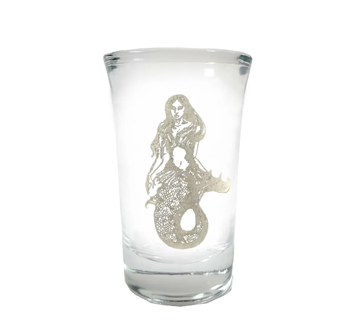 Lyoncraft SHME01 Classic 1.5oz Mermaid-Engraved Shot Glass, Kitchenware Drinkware for Cocktail Serving