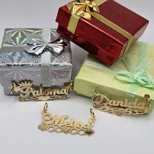 14k Solid Gold Personalized Name Pendants in 3 Different Designs