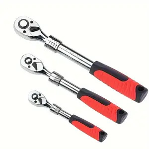 6 Speeds Adjustable Ratchet Wrench (1 Count), 72-tooth Retractable Wrench, Car Maintenance Tool, Professional Disassembly Tool for Home and Garage, Adjustable Socket Wrench