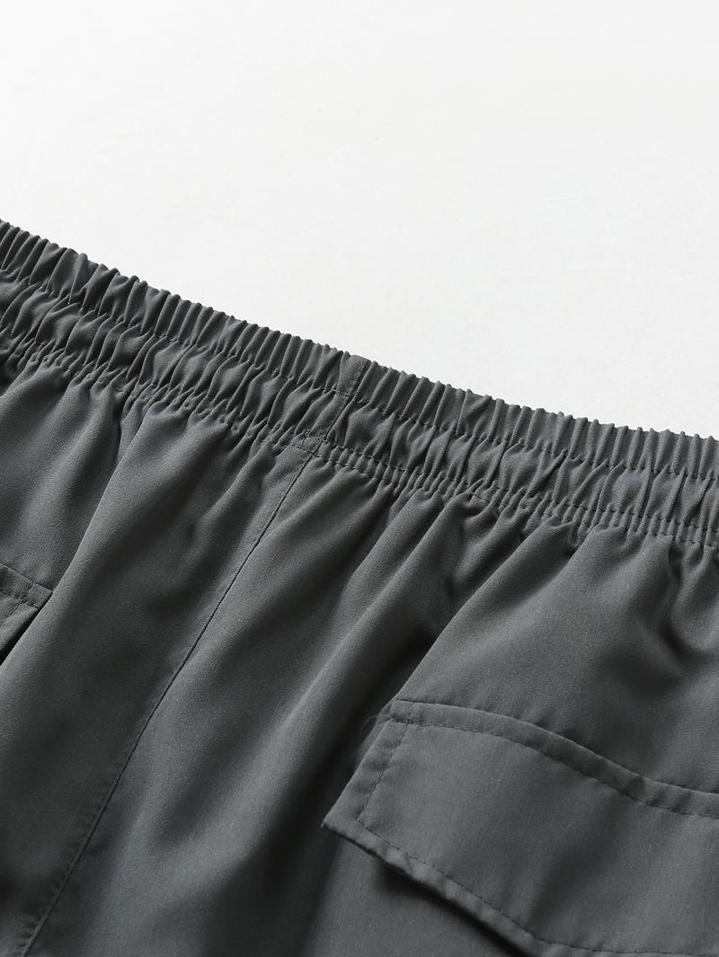 Men's Casual Cargo Shorts, 3-Pack, Black, Relaxed Fit with Functional Pockets, Solid Color, Mid-Rise, Suitable for Casual Wear and Sports, Casual Wear Shorts | Stylish Appearance | Durable Fabric with Twill Pocket Design