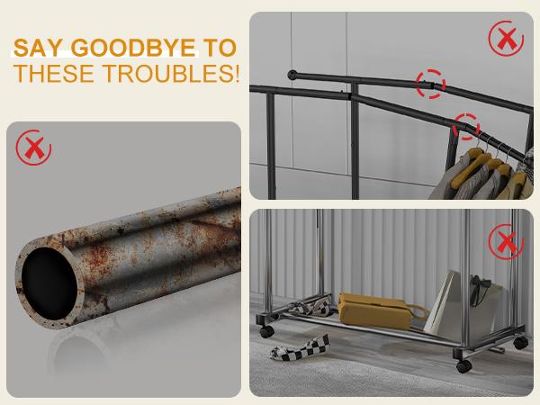 Double-Layer Large-Capacity Rolling Clothes Rack! Holds 50+ Garments, With Shoe Storage Shelf, Effortless Mobility on Swivel Wheels, Home Balcony Drying Rack