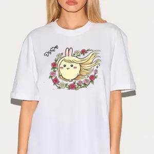 Cute Funny Chibi Usagi Long Hair Shirt, Cute Japanese Anime Manga Inspired Shirt, Unisex Shirt, Birthday gift for Men Women