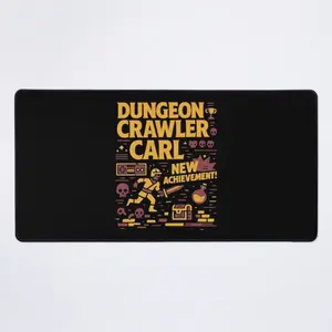 Dungeon Crawler Cat Desk Mat, Streamer Desk Accessory, Funny Fantasy Gamer Mouse Pad, Book Lover Gift, Princess Donut - tan patch Vintage Mouse Pad, Gift, Streamer Desk Accessory, RPG Nerd Desk Decor