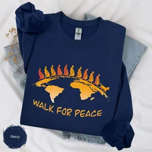 Walk for Peace Monk Shirt, Monks and Dog Graphic T-Shirt Sweatshirt, Aloka Dog Mindfulness Zen Walking Monks T-Shirt, Spiritual Mindfulness Gift