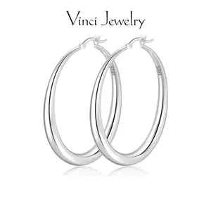 925 Trendy Smooth Hoop Earrings, Sleek and Classic Hypoallergenic Sterling Silver Earrings Jewelry for Women, Perfect Gift for Women as Birthday, Christmas, Valentine's Day Gift for Lover, Safe for Daily Wear and Party