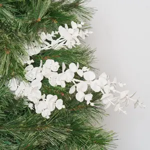 White Glitter Snow Eucalyptus Faux Winter Stem Spray - 24"