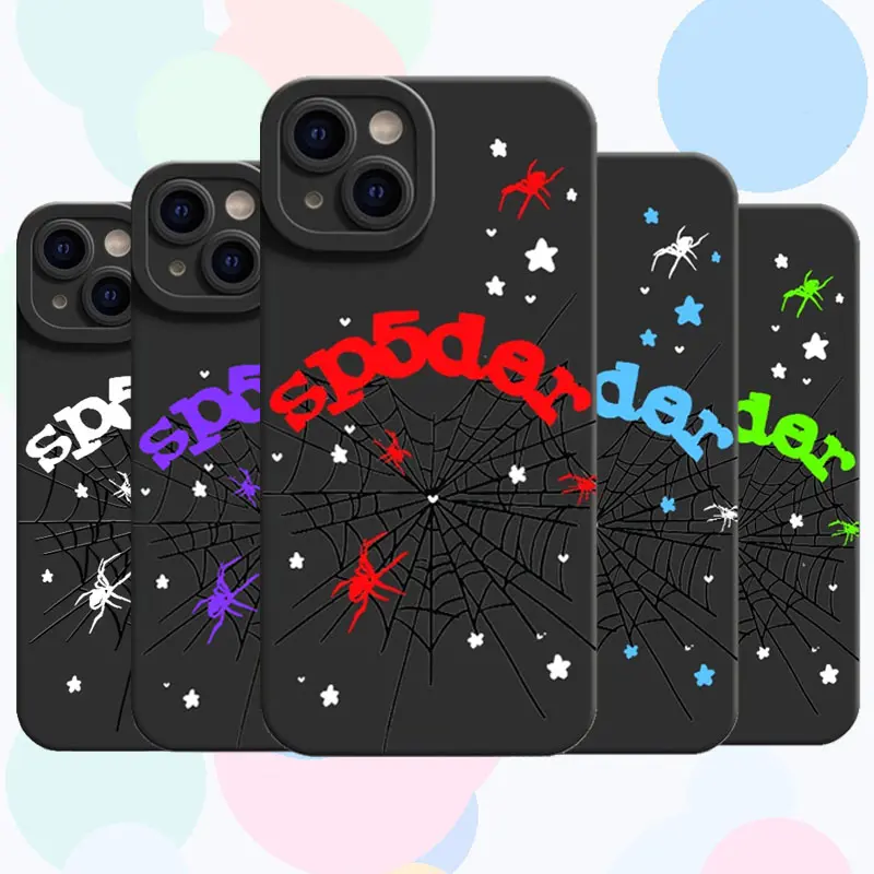 Black Spider Web Soft TPU Cellphone Case - Full Coverage, Anti-Drop Protection Casing for iPhone 13,14,15,16,17 Pro Max Series Phone Accessories, Iphone Series