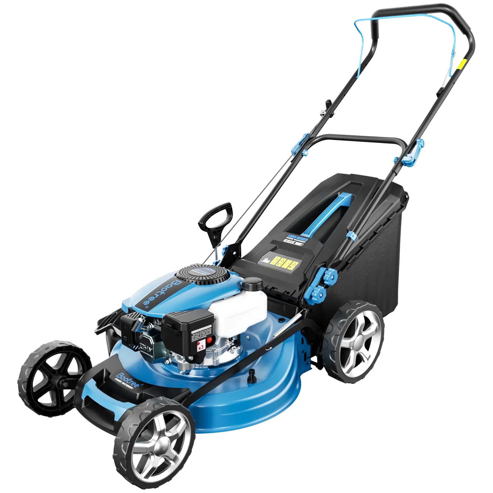 21 In Gas Lawn Mower, Self-Propelled & Push Operation, 201cc 4-Cycle Engine, 3-in-1 Functionality, 7-Position Adjustable Cutting Height