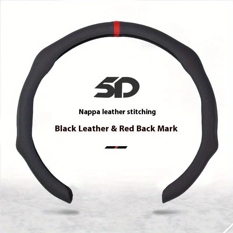 Premium Napa Leather Center Mark Steering Wheel Cover - Anti-Slip, Ultra-Thin, Quick-Grip Universal Fit Automotive Accessory for High-Speed Driving, Car Interior Kit, Car Steering Wheel Insert, Auto Accessories, Car Steering Wheel Insert Accessories