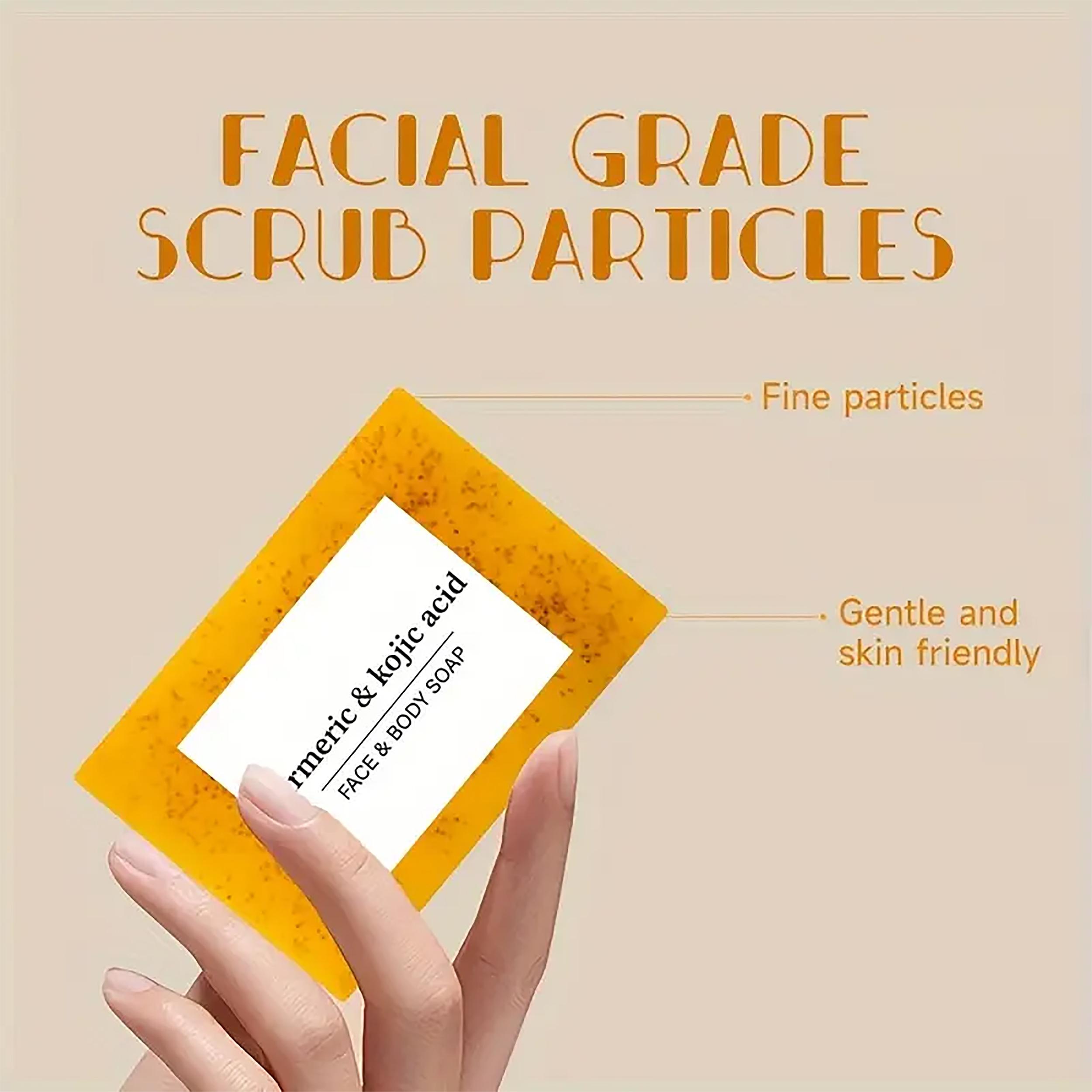 3PCSTurmeric & Kojic Soap 3PCSTurmeric Bar Soap for Natural Skin Care Gentle Cleansing and Moisturizing Brightening Soap