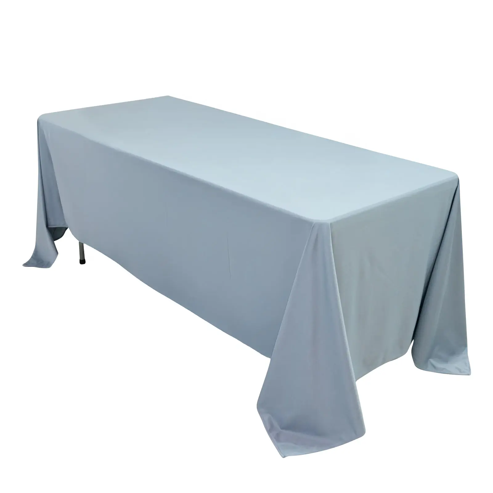 Dusty Blue Rectangular Scuba Tablecloth (72"x120") - Wrinkle-Free, Stain-Resistant, Washable Outdoor Table Cover, Large Size Commercial Grade Tablecloths for Hospitality Environments, Outdoor Living Furniture