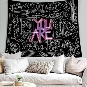 You Are Tapestry Motivational Wall Art Hanging Positive Quote Classroom Tapestry Suitable for Girls' Bedrooms Dormitories 40x60inch