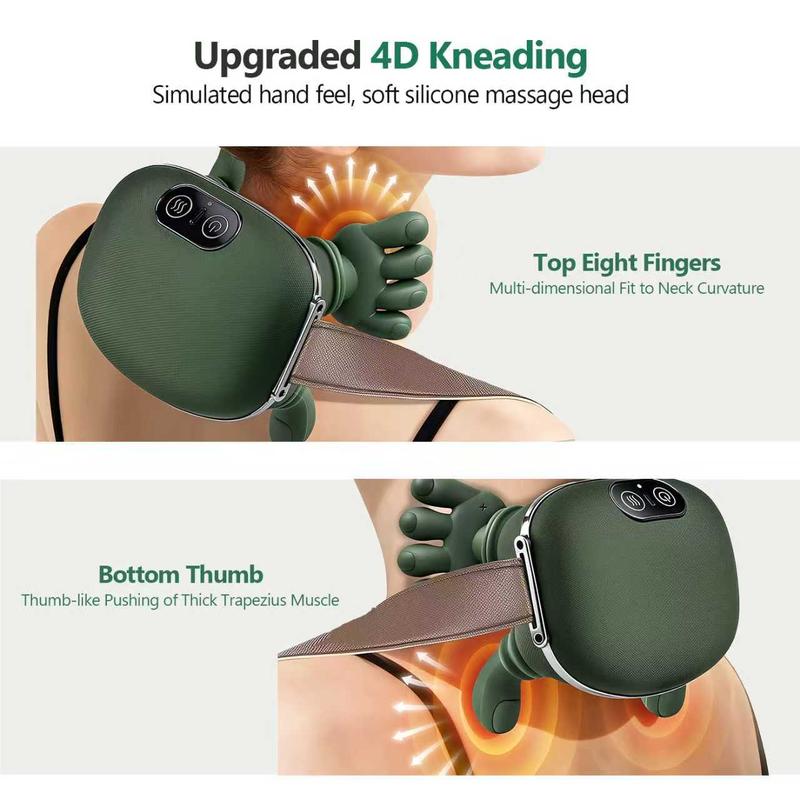 Wireless Portable Neck & Shoulder Massager Heated bionic hands deliver 4D kneading and acupressure massage Relieves muscle tension and deep tissue pain Three-speed settings Unisex design Perfect holiday and Valentine's Day gift
